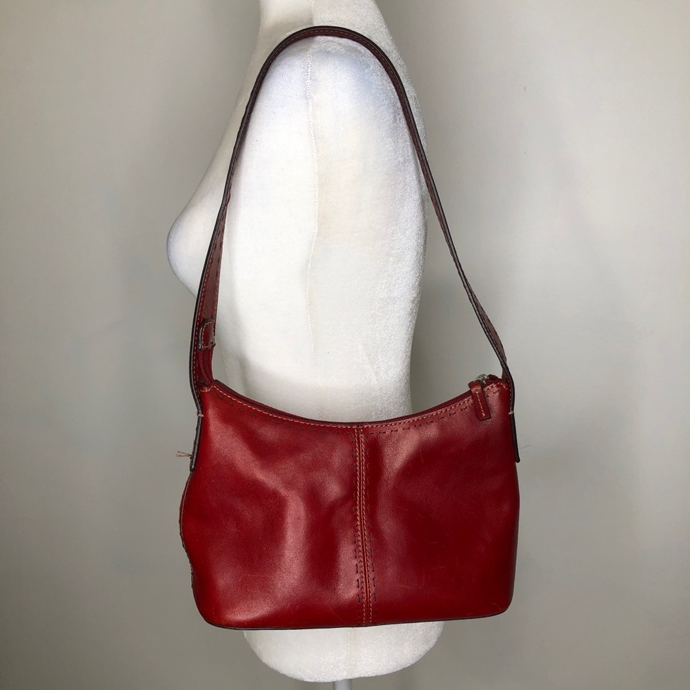 Fossil Red Leather purse hand shoulder bag